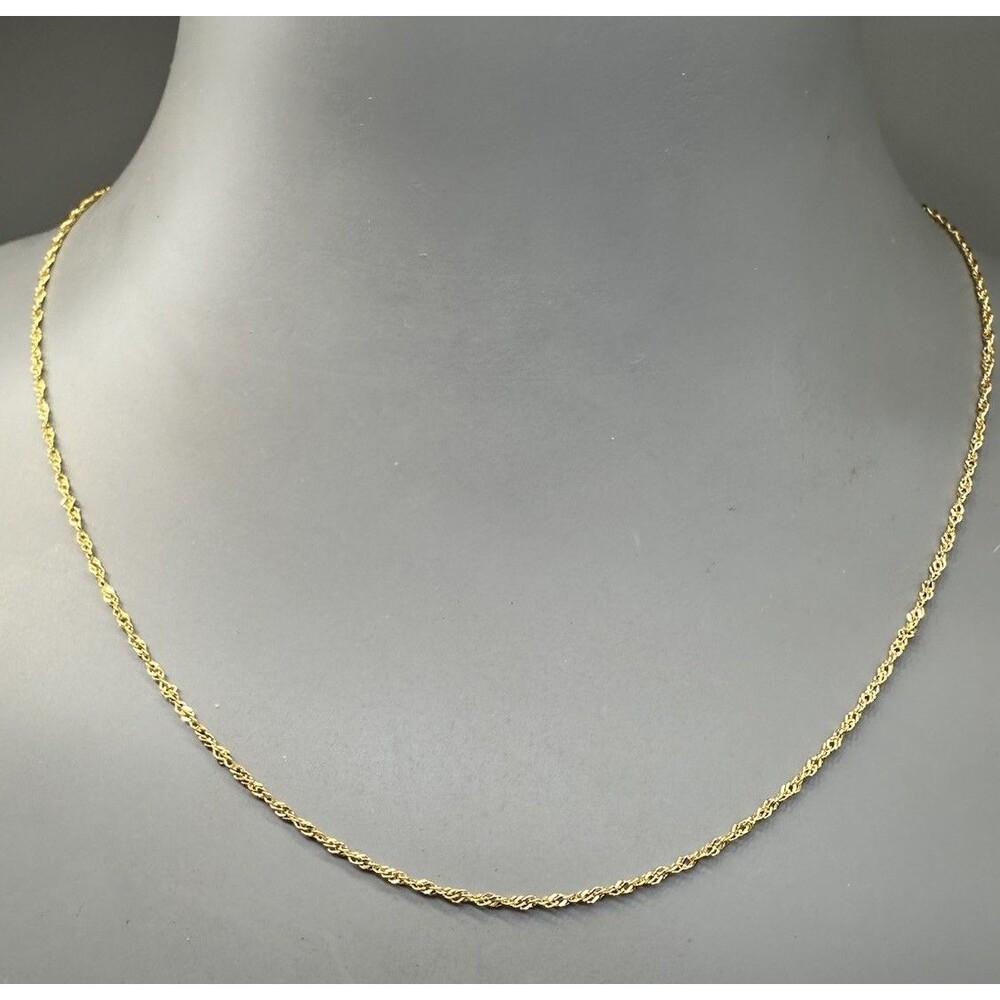 14k Italy Yellow Gold 16” Twist Chain Necklace Aurafin